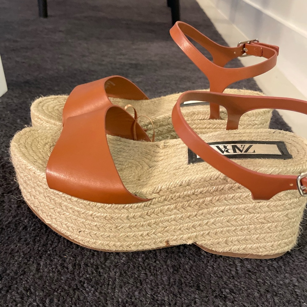 Zara caramel wedges